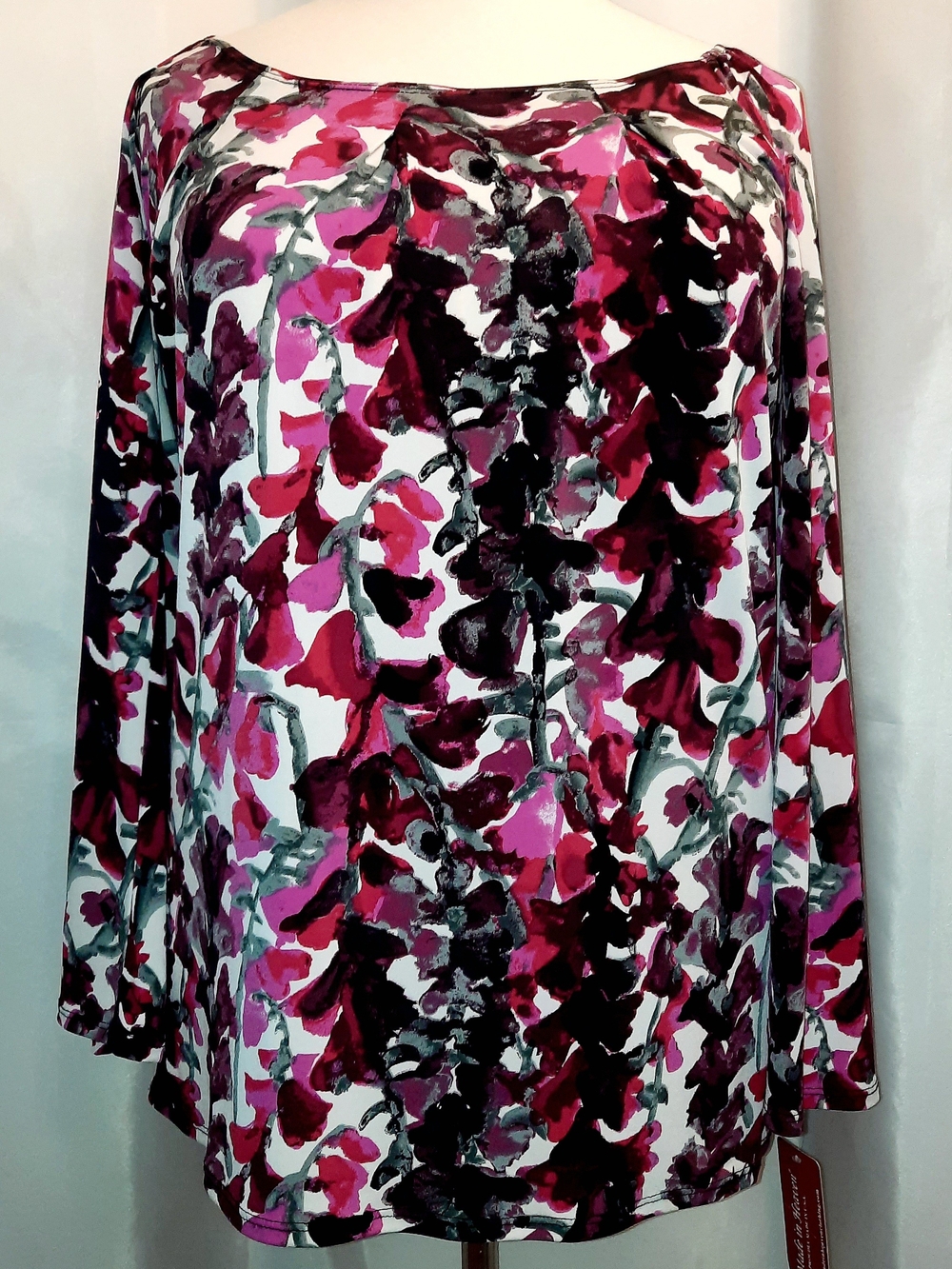 Made In Heaven Muliti-Color Boatneck Long-Sleeve Tunic Womens 2X